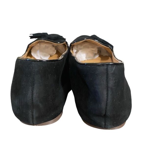 J. Crew Black Suede Leather Tassel Smoking Loafer Pointed Toe Academia Preppy - Picture 8 of 12